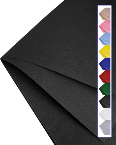 Black Felt Fabric 72" x 18", Large Stiff Craft Felt Sheet by The Yard - color: Black, size: 72" X 18" (0.5 Yard)