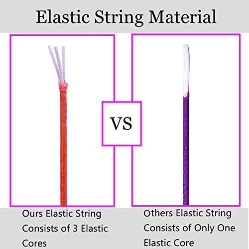 LUSTEMBER 1mm Bracelet String Elastic String, 330 Feet Sturdy Durable Rainbow Elastic Cord for Bracelets, Jewelry Making, Necklaces, Beading and Crafts (Pack of 3) - size: 330 Feet (Pack of 3)