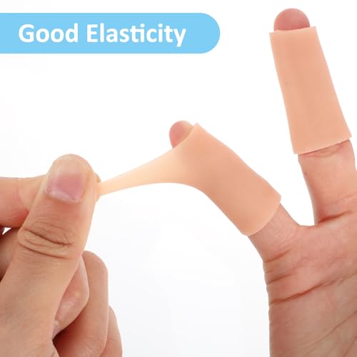 WY LIGHTING Gel Finger Cots, 10 PCS Gel Finger Protectors, Clear, Nude - color: Clear, Nude, 5 Pairs