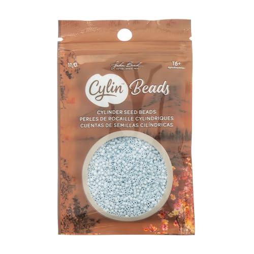 John Bead 25g Cylin Beads Opaque Light Blue Sky 11/0 Glass Cylindrical Seed Beads for Jewelry Bracelets Necklaces Earrings Making Embroidery - color: Light Blue Sky