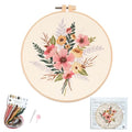 Silentsea Embroidery Kit, Floral and Nature Designs, with Hoops, Needlework Pattern Set (Flower) - color: flower