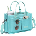ZHMO Canvas Tote Bag for Women,Women's Bags Crossbody Bags Work Laptop Tote Bag Large Handbags Purse for Travel Nurse Teacher - color: New Upgrade Plus Green With Compartments and Inner Cup Holder