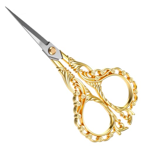 Mabor Stainless Steel Small Embroidery Scissors, Gold Needlepoint Scissors