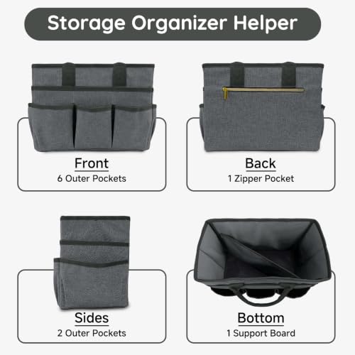 AKAYOK Art Supply Organizer with 11 Pockets, Caddy Organizer with Handle