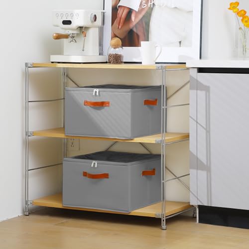 Foyego Wine Glass Storage Box, Gray - color: Gray, size: 15.7"L x 15.7"W x 9.8"H