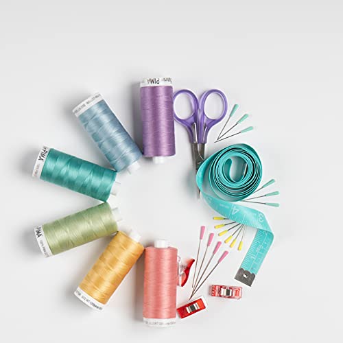 Superior Threads PIMA 50 wt Cotton Sewing Thread Set 1200 Yard Spool 6-Pack (Pastels) - color: Pastels