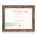 Hongkee 8.5x11 Picture Frame, Real Glass and Wood (Rustic Brown, 1 Pack) - color: Rustic Brown, size: 8.5X11 in