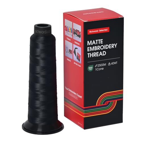 BAI Matte Machine Embroidery Thread 120D/2 40 wt Low Shine Black-8680 - color: Black-8680
