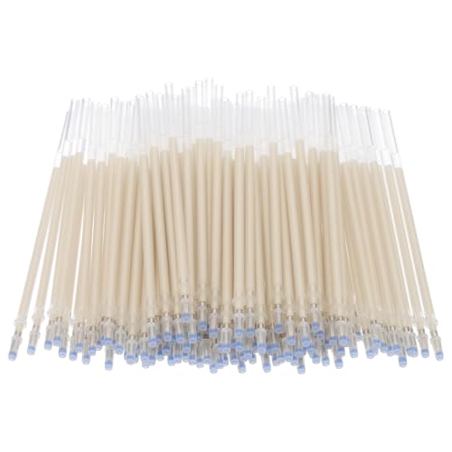 PATIKIL 100 Pcs Erasable Gel Pens Refills, 1mm Heat Erasable Pens Refills for Fabric Disappearing Ink Fabric Marking Pen for Sewing Quilting Writing, Beige Ink