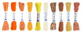 Olympus Sashiko Thread 20m Skein Color Bundles (Yellows, Oranges & Browns - 10 Pieces) - color: Yellows, Oranges & Browns - 10 Pieces