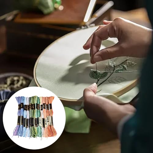 12 Skeins 105 Yards Cross Stitch Floss Variegated Friendship Bracelet String 6 Ply Polyester Colorful Gradient Embroidery Thread for Sewing Making Needlecraft Knitting Clothes Stitching DIY - color: Gradient Color
