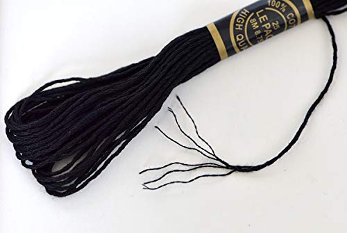 Premium Embroidery Floss - Cross Stitch Threads - Friendship Bracelets Floss - Crafts Floss-Black and White - Hand Embroidery Thread 24 Skeins Per Pack - color: 12white12black, size: 24skeins