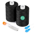 2PCS Thread - 1000 Yard Black All Purpose Thread - color: Black(2PCS)