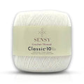 S Sensy Classic Size 10-Mercerized Giza Cotton #0 Lace Yarn White 618 Yards - color: White, size: 1 Skein