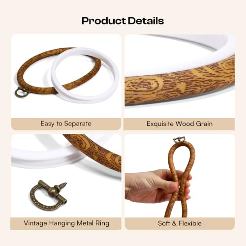 Caydo 6PCS Oval Embroidery Hoops Display Frame (6 x 4.7inch) - size: 6 x 4.9 Inch