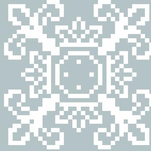 DIAMOND DOTZ White on Blue Pattern Diamond Painting for Adults with Gems