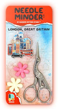 Awesome Pattern Studio Needle Minder Set – London Magnetic Needle Minder + 2 Needle Threaders + Crane Scissors. Enamel Pin for Cross Stitch, Embroidery and Craft - size: London Set #2