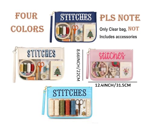 RF REENFAYA Clear Zipper Project Pouch for Needlepoint & Embroidery (Multicolor) - color: Multicolor