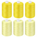 Yellow Thread for Sewing, 6 Spools of 1000 Yards Polyester Quilting Thread - color: Yellow+FaintYellow