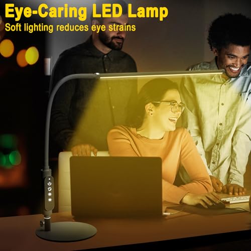 CGBE LED Desk Lamp, 23.6" Nail Light for Desk with Adjustable Gooseneck - color: Black-Table