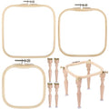 Novabright 3 Pcs Embroidery Hoop Stand Set 5.1" / 6.3" / 7.9" Square Hoops 4 Professional Stands Embroidery Kit for Arts Crafts Sewing Needlework Cross Stitch Supplies