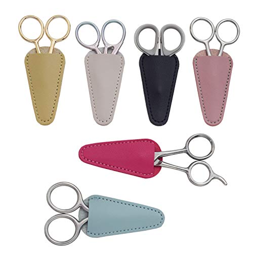 6 Pieces Scissors Cover Safety Synthetic Leather Sheath Protector - color: Multicolors