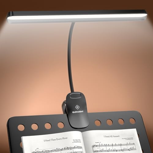 Glocusent 81 LED Music Stand Light, 3 Color & 5 Brightness Piano Lamp - color: Black-Wider Light Bar