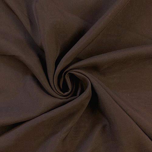 Valentina Textile Inc Solid Chiffon Fabric Polyester Dress Sheer 58/60" Wide by The Yard (10 Yard, Brown) - color: Brown, size: 10 YARD