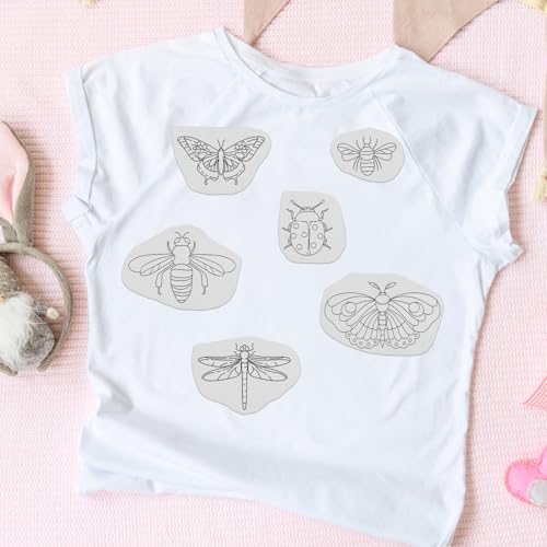 Rngmsi 4 Sheets Insect Water Soluble Embroidery Patterns for Hand Sewing - color: Insect