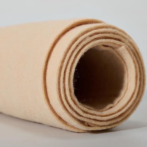 Soft Felt Fabric Sheets 1.6mm Thick Sewing Patwork Material Large Craft Felt Roll Fabric by The Yard (Tan, 18"X 36" Inches) - color: Tan, size: 18"X 36" Inches