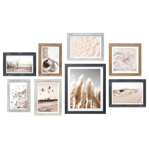 ArtbyHannah Gallery Wall Frame Set, 8 Pack Multi-color Picture Frame, Small - color: Multi, size: Small