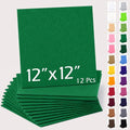 12"x12" Felt Sheets for Crafts, 2mm Stiff Felt Fabric (12 Pcs) Kelly Green - color: Kelly Green