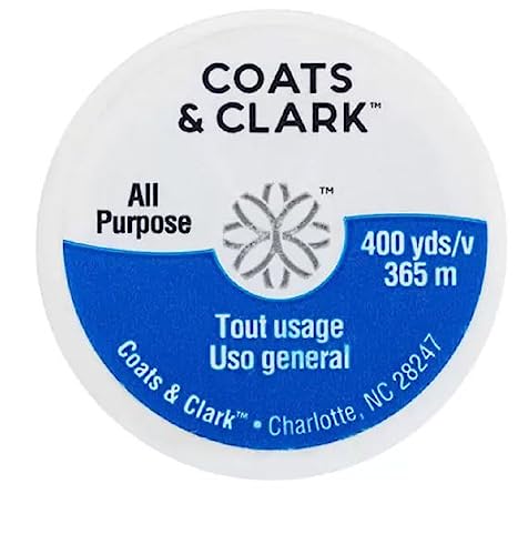 Coats & Clark Dual Duty All Purpose Sewing Thread 230A 400 Yards Each Spool 12 Pack Bundle with Bella's Crafts Needle Threaders (Natural) - color: Natural