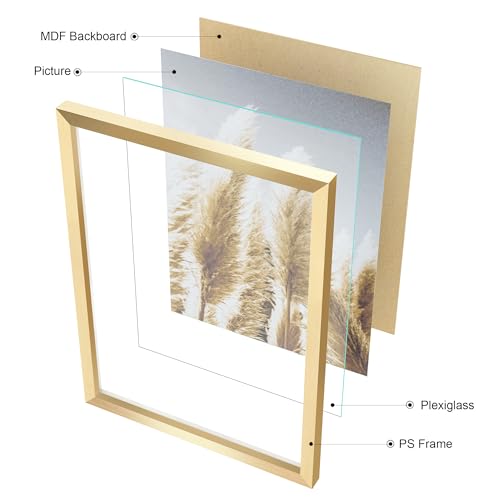 ArtbyHannah Gallery Wall Frame Set, 8 Pack Gold Picture Frames, Large - color: Gold, size: Large
