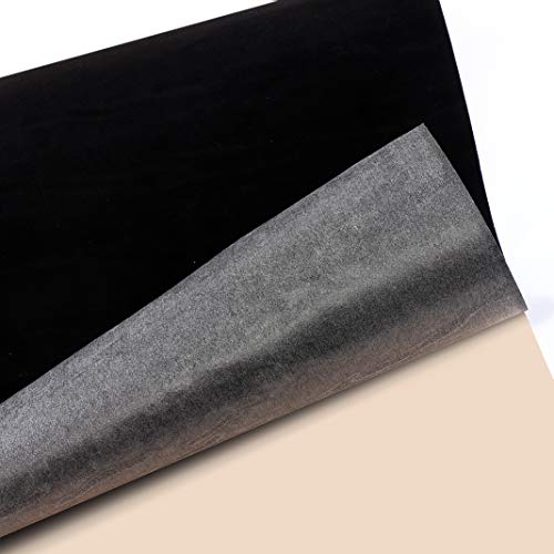 Mesheshe Self Adhesive Sheets, Adhesive DIY Felt Sheets for Art & Crafts, Peel & Stick Drawer/Jewelry Box Liner, Solid Color Felt Wallpaper (14.6" x 39.4", Black) - 2pcs - color: Black