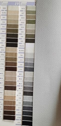 KCS 3 pc of 12" x 18"(30cm x45cm) 14CT Counted Cotton Aida Cloth Cross Stitch Fabric (Light Grey + Medium Grey+ Dark Grey) - color: Light Grey + Medium Grey+ Dark Grey