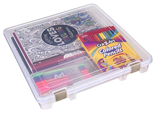 ArtBin 9100AB Super Satchel Slim 1 Open Compartment, Art & Craft Organizer, [1] Plastic Storage Case, Clear - style: 1 Compartment