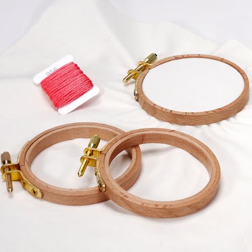Caydo 3 Pieces 3 Inch Embroidery Hoops, Beech Wood - style: 3PCS 3 Inch