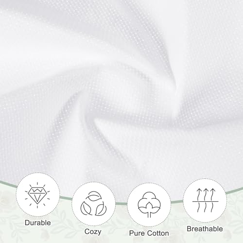 PATIKIL 16 Count Cross Stitch Cloth 19"x28", Embroidery Cotton Fabric DIY Cross Stitch for Handmade Needlework Art Crafts Machine Embroidery, White - color: White, size: 19"×28"