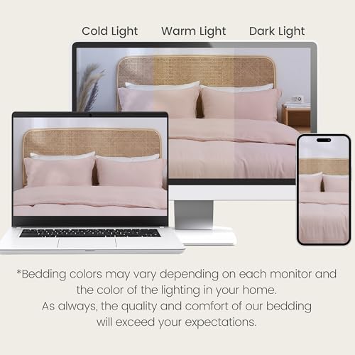 100% French Linen Pillow Shams Basic Style - Pack of 2 - Washed Solid Color Natural Flax Soft Breathable - Blush Pink, 20'' x 36'' - color: Blush Pink, size: 20''x36'' - Basic