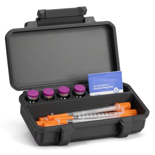 Peptide Case with 4 3ml Vial Slots, Syringe and Skin Wipe Compartments