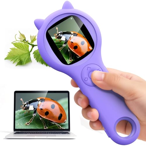 Ashfly Kids Microscope, 500X Digital Magnifying Glass, STEM Toy, Purple - color: Purple, size: 1 Pcs