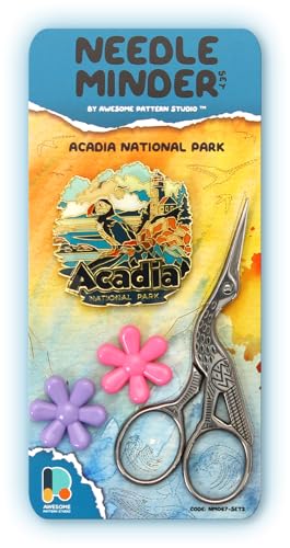 Awesome Pattern Studio Needle Minder Set - Acadia National Park Magnetic Needle Minder. Enamel Pin for Cross Stitch, Embroidery and Craft (Set #2) - color: Set #2