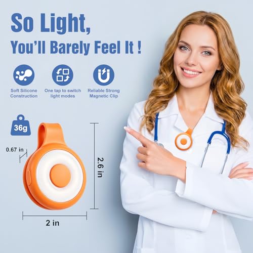 Rechargeable Nurse Lights Clip On for Night Shift, Badge Light - color: O-Orange