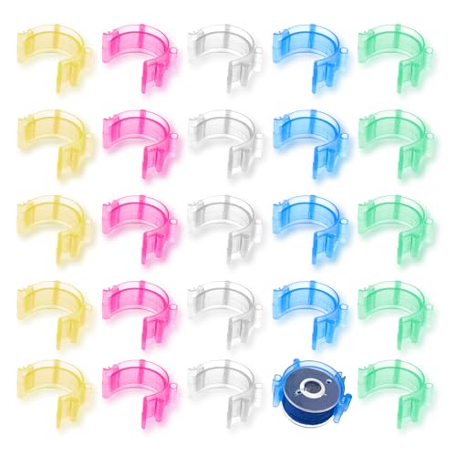 AILUHONG 85pcs Sewing Bobbin Holder Clips, 5 Colors - color: 5color-85pcs