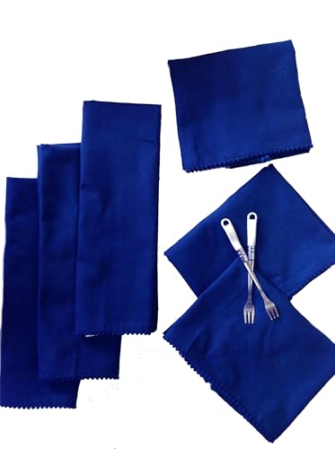 TARAN LIVING Kitchen Towels 100% Cotton Solid Kitchen Dish Cloths Hand Towel Reusuable Dish Towel for Cleaning & Drying Tea Towels Set with Hanging Loop - 18"x28" -Blue, Pack of 6 - color: Blue, size: Pack of 6