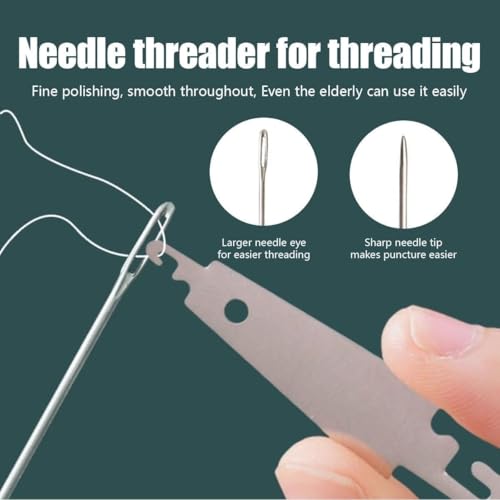 Complete Sewing Kit for Adults with 37 Stainless Steel Needles for Hand Sewing - Big Eye Steel Needles Set Includes Sewing Supplies, Thread & Portable Bag for Crafts.