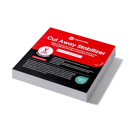 BAI Cut Away Stabilizer for Machine Embroidery 9"x9" 100 Sheets - color: 9"x9" 100 sheets