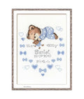 RIOLIS 1124 Boys Birth Announcement Counted Cross Stitch Kit 7 x 9.5 in - style: Boys Birth Announcement 1124