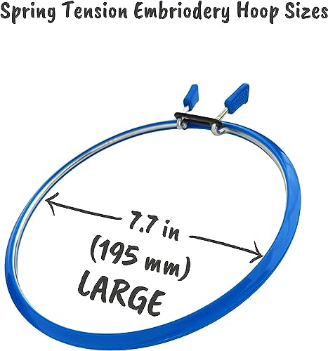 Nurge Premium Quality, Metal Spring Tension Embroidery Hoops, Cross Stich Hoop, Darning Hoops, Embroidery Tension Shed (Blue, Siz Mix) - color: Blue, size: Mix Sizes